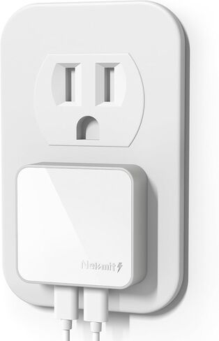 Nekmit Dual USB C Wall Charger, 50W PD PPS Fast USB Charger Block with 2 USB-C Ports, Flat USB Wall Plug Adapter with Fixed Prongs for iPhone 17/16, MacBook Air, iPad and More (White) in Saudi Arabia