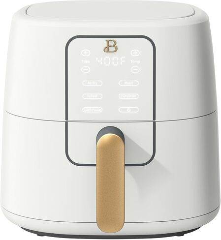 6 Quart Air Fryer with Touch-Activated Display, 4-in-1 Countertop Air Fryer 1750W, Air Fry Roast Reheat Dehydrate, Nonstick Dishwasher Safe, Auto Shut-Off, 90°F to 400°F (White Icing) in Saudi Arabia