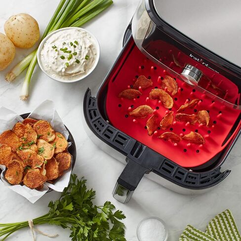 صينية سيليكون رسمية لمقلاة الهواء الفورية، مقاس واحد، أحمر - قابلة لإعادة الاستخدام، غير لاصقة، مقاومة للحرارة، سيليكون صالح للطعام، آمنة للاستخدام في غسالة الأطباق، مثالية للرقائق المقرمشة والبطاطا المقلية والأجنحة والخبز المحمص والمزيد in Saudi Arabia
