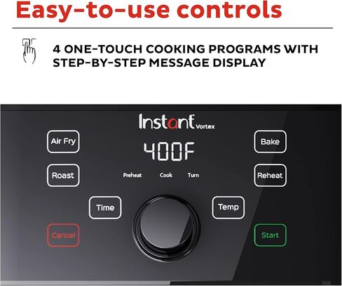 Instant Pot Vortex 5.7QT Air Fryer With Accessories, Custom Smart Cooking Programs, 4-in-1 Functions that Crisps, Roasts, Bakes and Reheats, 100+ In-App Recipes, from the Makers of Instant Pot, Black in Saudi Arabia