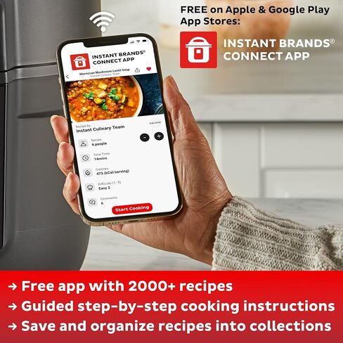 Instant Pot Vortex 5.7QT Air Fryer With Accessories, Custom Smart Cooking Programs, 4-in-1 Functions that Crisps, Roasts, Bakes and Reheats, 100+ In-App Recipes, from the Makers of Instant Pot, Black in Saudi Arabia