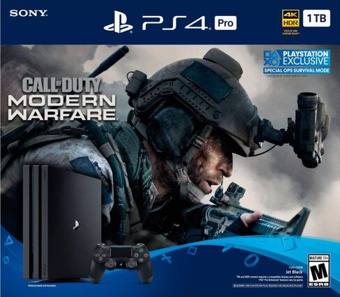 جهاز بلاي ستيشن 4 برو سعة 1 تيرابايت من سوني، حزمة Call of Duty: Modern Warfare مع /اللعبة: Horizon Zero Dawn Complete Edition Hits، God of War in Saudi Arabia