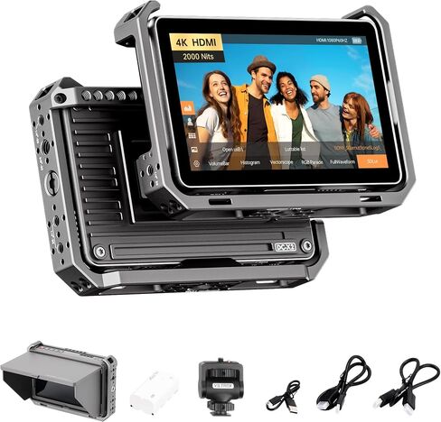 VILTROX DC-550 Pro Camera Field Monitor 1200nit HD 1920x1080 IPS Touch Screen Camera Monitor with 3D LUT, 4K HDMI Loop in/Out with Peak Focus Assist HDR Waveform, Sunshade Hood&Battery Cold Shoe Mount in Saudi Arabia