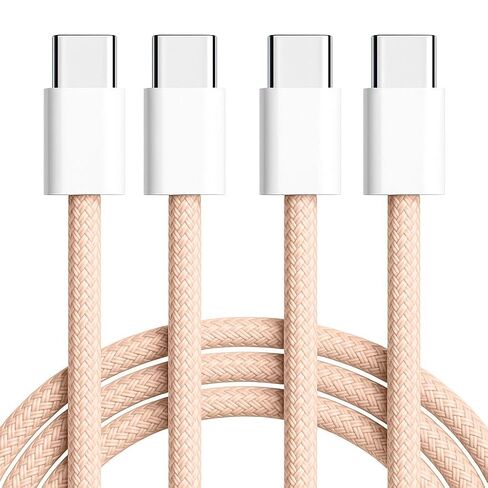 Braided USB C to USB C Cable 3ft - 60W Type C Fast Charger, USBC to USB-C Woven Power Cord for iPhone 17/16/15 Pro Max Plus/MacBook/iPad/AirPods/Samsung Galaxy/Android Devices and More [Pack of 2] in Saudi Arabia