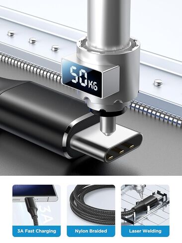 Aioneus USB C Cable 10 ft, Long USB A to C Cable 3A Fast Charging Cord, Android 5G Phone Charger Type-C for Samsung Galaxy S26 S25 S24 S23 A12 A13 A15 A16 A17 A21 A25 A36 A42 A52, iPhone 17 15 16, LG in Saudi Arabia