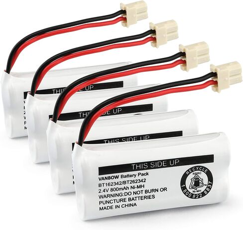 Battery BT162342 / BT262342 BT183342/BT283342 BT166342/BT266342 2.4v 800Mah Battery Pack for VTech CS6114 CS6419 CS6719 AT&T EL52300 CL80112 VTech CS6719-2 Cordless Handsets (Pack 4) in Saudi Arabia