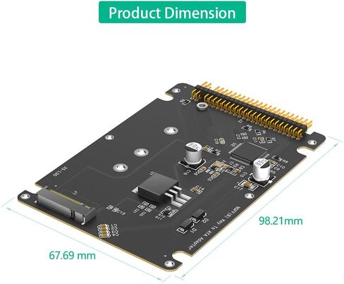 M.2 NGFF Key B SATA SSD to IDE ATA 44 Pin Adapter, Support 2230/2242/2260/2280,(Black) in Saudi Arabia
