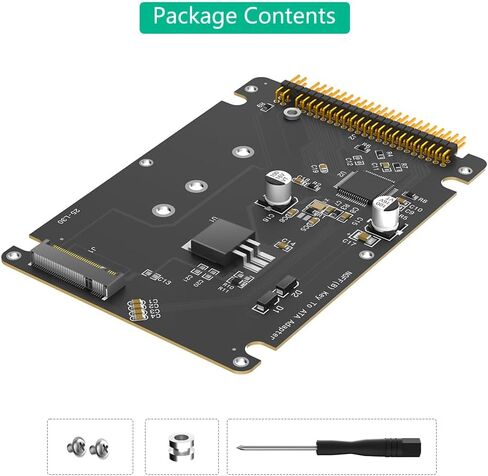 M.2 NGFF Key B SATA SSD to IDE ATA 44 Pin Adapter, Support 2230/2242/2260/2280,(Black) in Saudi Arabia
