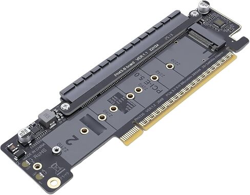 PCIe 5.0 X16 to Dual M.2 M Key Adapter Card, NVMe PCIe Expansion Card with X8 X4 X4 Split, Supports 2230 2242 2260 2280 22110 SSD for High Speed Storage Expansion in Saudi Arabia