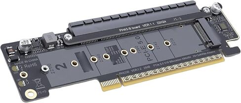 PCIe 5.0 X16 to Dual M.2 M Key Adapter Card, NVMe PCIe Expansion Card with X8 X4 X4 Split, Supports 2230 2242 2260 2280 22110 SSD for High Speed Storage Expansion in Saudi Arabia