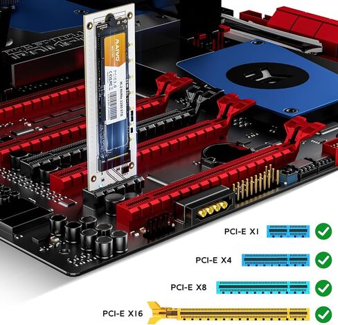 MAIWO PCIe x1 to M.2 NVMe SSD Adapter Card, Expansion Card for M.2 NVMe M-Key 2230/2242/2260/2280 SSD, Compatible with PCIe X4/X8/X16, Up to 16Gbps, Not for SATA in Saudi Arabia