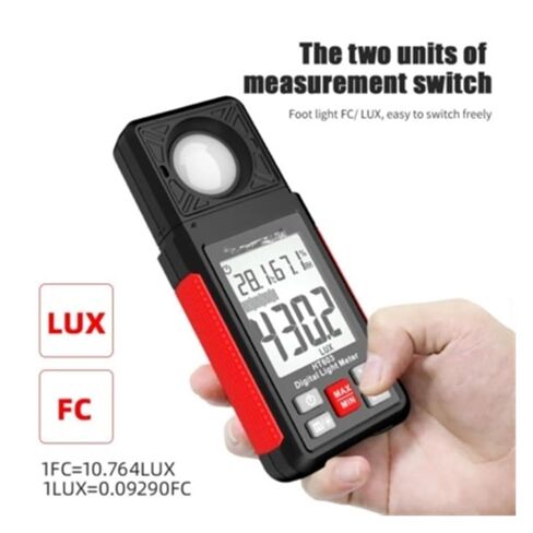 Digital Lux Meter 200,000 Lux Light Meter with FC/Lux Conversion in Saudi Arabia