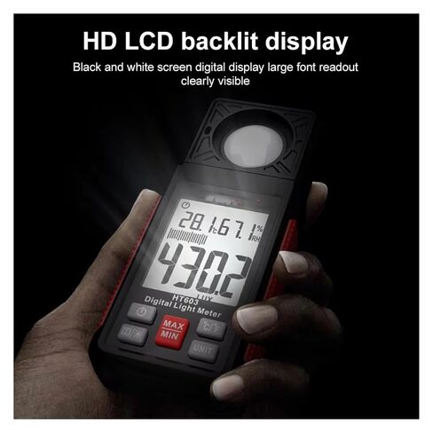Digital Lux Meter 200,000 Lux Light Meter with FC/Lux Conversion in Saudi Arabia