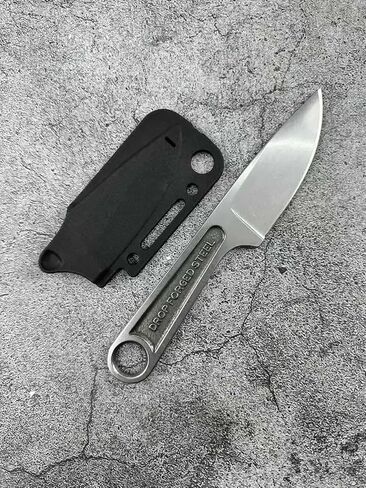 Stainless Steel Knife with Black Sheath, 18.5cm Fixed Blade, Durable Utility Tool for Camping, Hiking & Hunting, EDC Utility Tool in Saudi Arabia