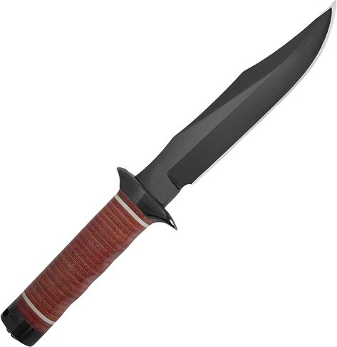 SOG Bowie 2.0 Fixed Blade Knife-Tactical Knife with 6.4 Inch Blade, Hunting Knife with Hard Case TiNi Coating and AUS-8 Steel, Leather Knife Sheath (S1T-L),Brown in Saudi Arabia