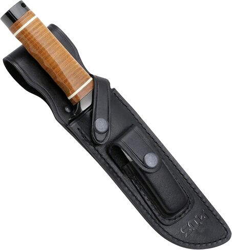 SOG Bowie 2.0 Fixed Blade Knife-Tactical Knife with 6.4 Inch Blade, Hunting Knife with Hard Case TiNi Coating and AUS-8 Steel, Leather Knife Sheath (S1T-L),Brown in Saudi Arabia