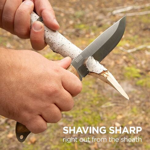 BPSKNIVES HK6 - Handmade Stainless Steel Knife - Fixed Blade Full Tang Bushcraft Knives - Scandinavian Camping Hunting Knife With Leather Sheath - Utility Outdoor Knives in Saudi Arabia