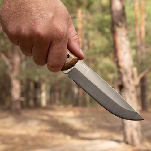 BPSKNIVES HK6 - Handmade Stainless Steel Knife - Fixed Blade Full Tang Bushcraft Knives - Scandinavian Camping Hunting Knife With Leather Sheath - Utility Outdoor Knives in Saudi Arabia