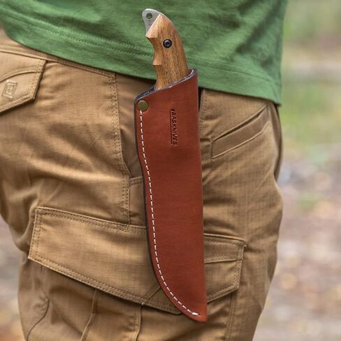 BPSKNIVES HK6 - Handmade Stainless Steel Knife - Fixed Blade Full Tang Bushcraft Knives - Scandinavian Camping Hunting Knife With Leather Sheath - Utility Outdoor Knives in Saudi Arabia