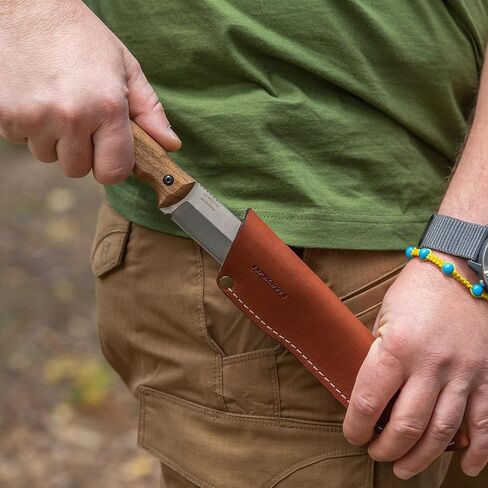 BPSKNIVES HK6 - Handmade Stainless Steel Knife - Fixed Blade Full Tang Bushcraft Knives - Scandinavian Camping Hunting Knife With Leather Sheath - Utility Outdoor Knives in Saudi Arabia