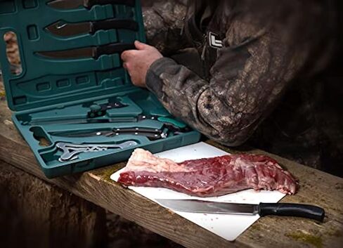 OUTDOOR EDGE Game-Pro 11-Piece Butcher Knife Set | Caping & Boning Knives, Deer Skinning Knife, Bone Saw, Game Shears, Sharpener & Rib Spreader in Hard-Side Case | Elite Elk & Deer Hunting Gear in Saudi Arabia