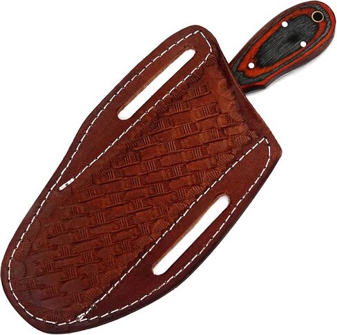 Handmade Damascus Bull Cutter Knife with Sheath for Belt | Damascus Steel Hunting Fixed Blade Cowboy Hunting Knife | EDC Skinning Knife for Outdoor Camping in Saudi Arabia