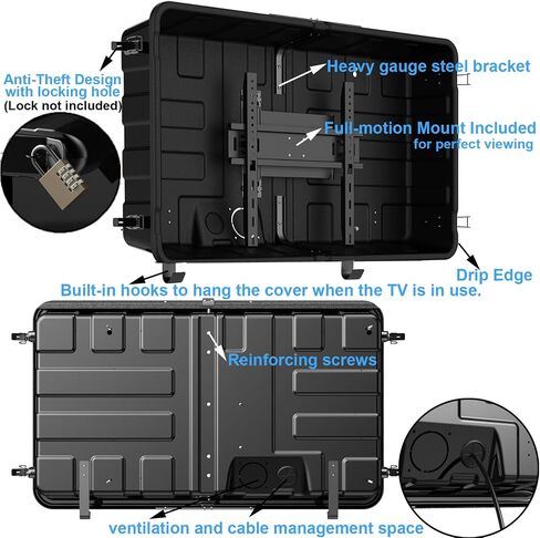 Regetek Outdoor TV Enclosure for 32-45 Inch TV,Weatherproof Hard TV Cover in Saudi Arabia