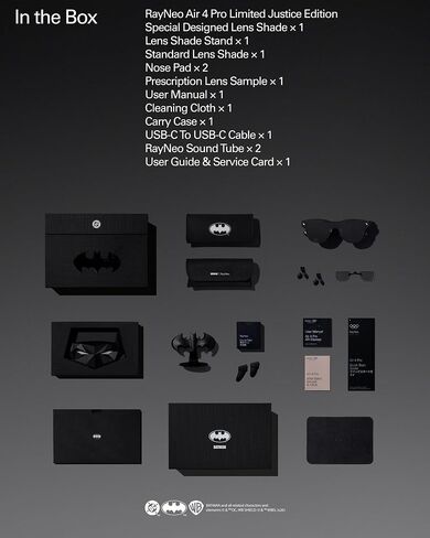 RayNeo Air 4 Pro × Batman Limited Edition (Justice Edition) AR/XR Glasses, Collector-Grade with Special Lens Shade, HDR10, Audio by Bang & Olufsen, 201'' Video Display - 4 Pro in Saudi Arabia