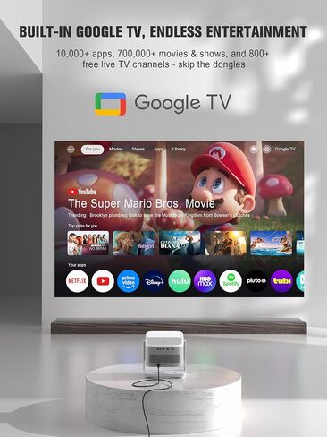 【Official Licensed Google TV】4K Smart Projector with WiFi and Bluetooth, VOPLLS Outdoor Projectors with Dolby/Auto Focus, Portable Movie Phone Wireless Gaming Wifi Proyector for Bedroom/Home/Ceilling in Saudi Arabia