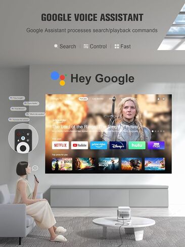 【Official Licensed Google TV】4K Smart Projector with WiFi and Bluetooth, VOPLLS Outdoor Projectors with Dolby/Auto Focus, Portable Movie Phone Wireless Gaming Wifi Proyector for Bedroom/Home/Ceilling in Saudi Arabia