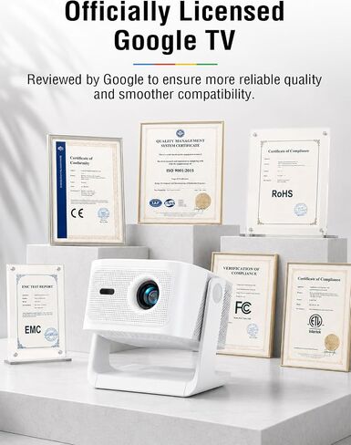 【Official Licensed Google TV】4K Smart Projector with WiFi and Bluetooth, VOPLLS Outdoor Projectors with Dolby/Auto Focus, Portable Movie Phone Wireless Gaming Wifi Proyector for Bedroom/Home/Ceilling in Saudi Arabia