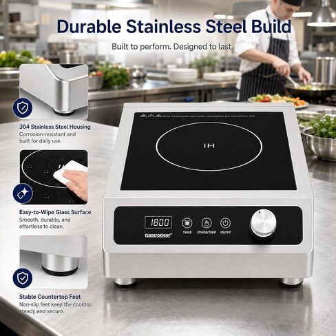 1800W Commercial Induction Cooktop, 120V Large Induction Burner in Saudi Arabia