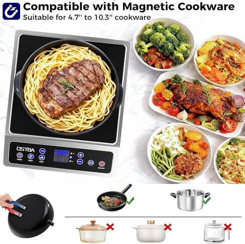 OSTBA Portable Induction Cooktop 1800W, Countertop Induction Burner in Kuwait