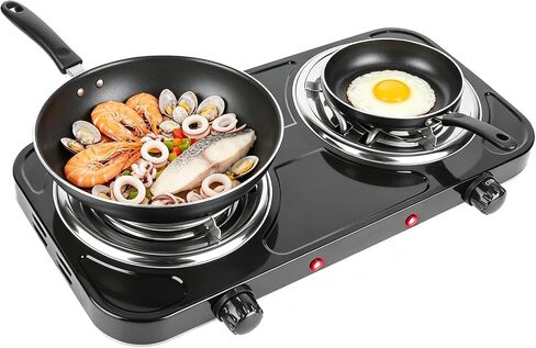2000W Dual Burner Portable Electric Hot Plate with Coil Heating Elements in Saudi Arabia