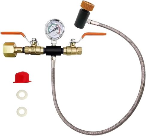 Soda Co2 Refill Adapter with Big Pressure Gauge for Pink Co2 Cylinder,Soda Co2 Exchange Carbonator Fill Station Compatible with DUO Terra Art Soda Co2 Tank,Red in Saudi Arabia