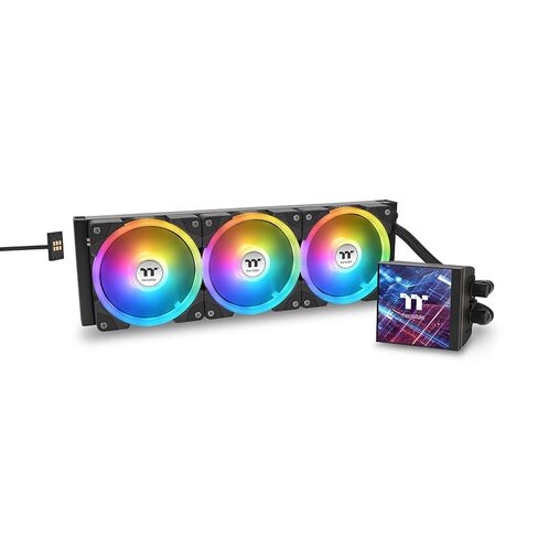 MAGFloe 420 Ultra CPU Liquid Cooler/Intel&AMD Compatible/ 3x140mm 500~2000rpm SWAFAN EX/ 420mm Radiator/MAGForce 2.0/3.95" Square LCD/Swappable Fan Blades/Black/CL-W451-PL14SW-A in Saudi Arabia