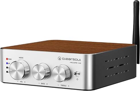Qlearsoul HiCore H2 Bluetooth 5.4 Hi-Fi Stereo Amplifier — TI TPA3255 Class D, 100W x2 (@4Ω) Rated Output, Anti-Hijack BT Mode, RCA/AUX/BT 3-Input Hub for Passive Speakers, Includes 30V/5A Adapter in Saudi Arabia