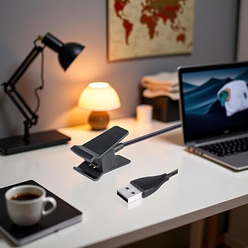 Black Charger Compatible for Fitbit Alta, Replacement USB Charging Cable Clip for Fitbit Alta Fitness Tracker 100cm / 3.3ft Arm and Wristband Technology, Charging Cables Accessories in Saudi Arabia