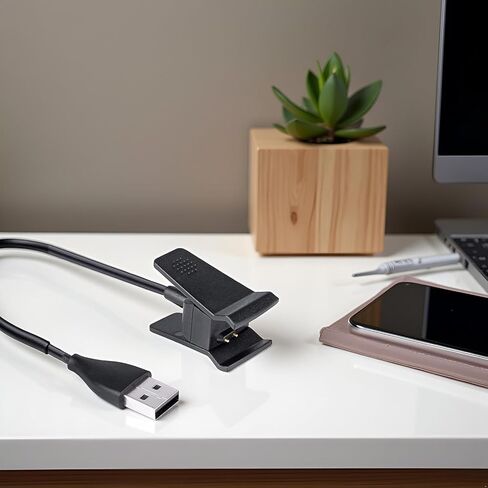 Black Charger Compatible for Fitbit Alta, Replacement USB Charging Cable Clip for Fitbit Alta Fitness Tracker 100cm / 3.3ft Arm and Wristband Technology, Charging Cables Accessories in Saudi Arabia
