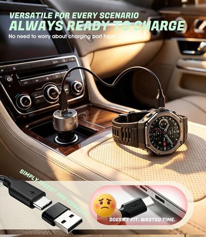 2 Pack USB C Charger Compatible with Amazfit T-Rex 3 Helio Strap in Kuwait