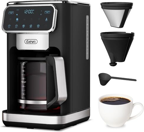 Gevi Touchscreen 12-Cup Coffee Maker, Bold & Iced Brew, Glass Carafe in Saudi Arabia