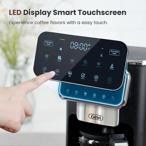 Gevi Touchscreen 12-Cup Coffee Maker, Bold & Iced Brew, Glass Carafe in Saudi Arabia