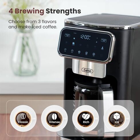Gevi Touchscreen 12-Cup Coffee Maker, Bold & Iced Brew, Glass Carafe in Saudi Arabia