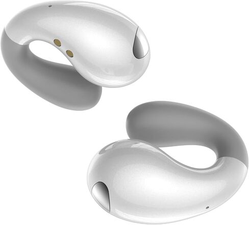 Ultra Open Ear Earbuds - Clip on Earbuds, Open Ear Headphones with Wireless Bluetooth 5.3, Bone Conduction Comfort Design for Running, Gym Workouts, Sports and Travel, Pearl White in Saudi Arabia