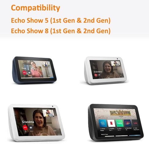 AutoSonic Stand Compatible with Echo Show 5 and 8 (1st Gen and 2nd Gen) Accessories Made for Echo Alexa | Swivel and Tilt | Magnetic Attachment | Black in Kuwait