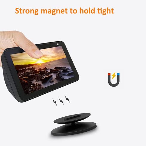 AutoSonic Stand Compatible with Echo Show 5 and 8 (1st Gen and 2nd Gen) Accessories Made for Echo Alexa | Swivel and Tilt | Magnetic Attachment | Black in Kuwait