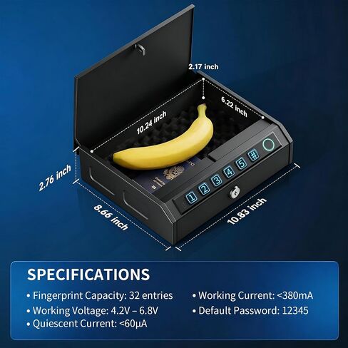 RORMGO Biometric Gun Safe for Handgun Fingerprint Quick Access for Lock Box in Saudi Arabia