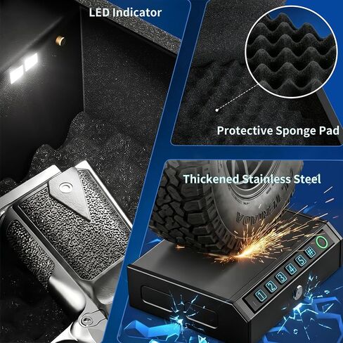 RORMGO Biometric Gun Safe for Handgun Fingerprint Quick Access for Lock Box in Saudi Arabia
