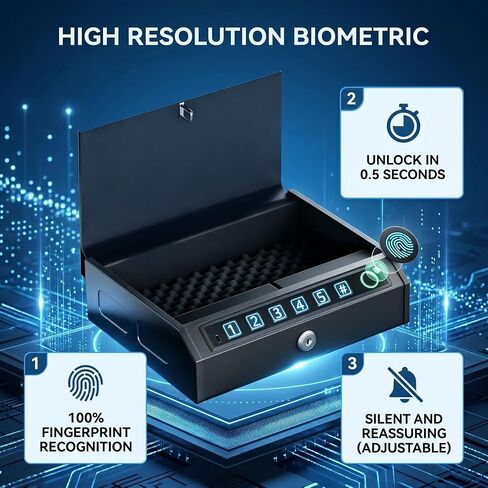 RORMGO Biometric Gun Safe for Handgun Fingerprint Quick Access for Lock Box in Saudi Arabia