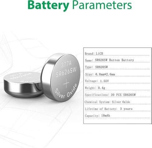 LiCB 20 Pack SR626SW 377 626 Watch Battery 1.5V Button Cell Batteries in Saudi Arabia